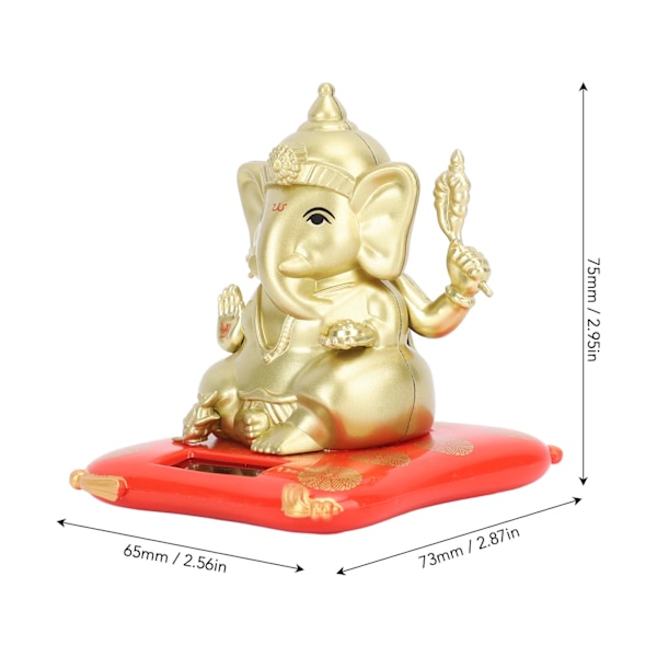 Guld Elefant Bil Solbobblehead Leksak, Utsökt Miljövänlig Dansande Svingande Leksak för Barn, Solenergi och Miljövänlig