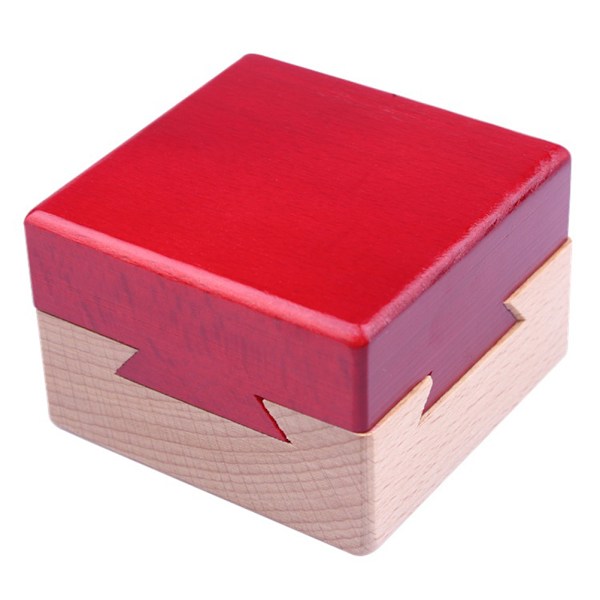 Miniatyr 3D Träpusselbox Hjärnteaser Hemlig Fack Låda Leksak för Barn och Vuxna, Bärbar Hjärnpussel Utmaning