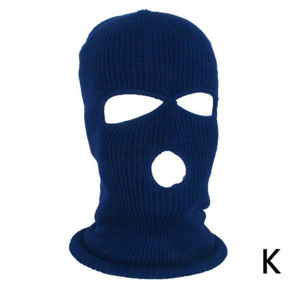 Varm Unisex Balaclava Mask med 3 Hål för Vinter Navy Blue