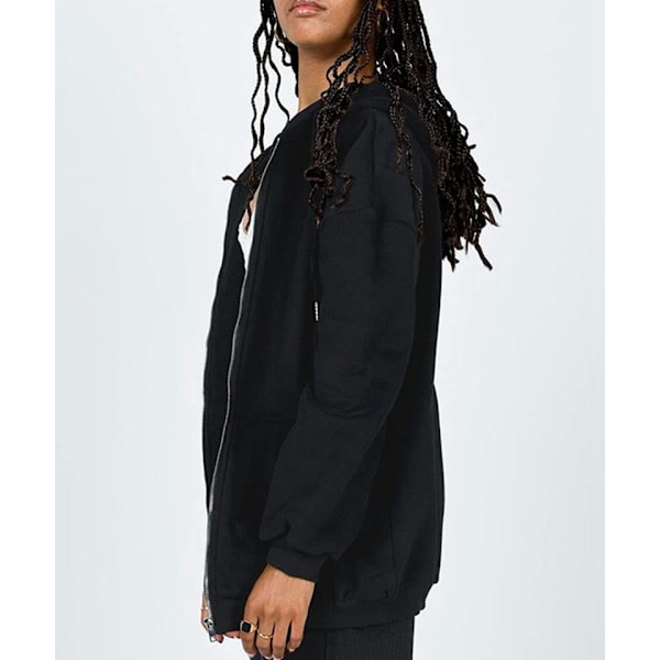 Söt huvtröja för tjejer, tonårsflickor, höstjacka, överdimensionerad tröja, avslappnad, med dragsko, kläder, dragkedja, Y2k-huvtröja med fickor grey XXXXL