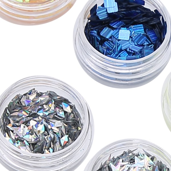 Färgglada Nagelglitterpulver Sekvenser 24 Flaskor Paillette Flakes Nagelsmycken DIY Dekorationer, Hållbara och Långvariga Nagelsmycken för Hantverkare