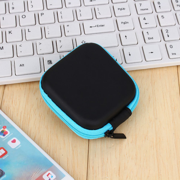 Hårdfodral för nyckelringstillbehör, förvaringsficka för hörlurar, USB-datakabel, bärbar gadgetorganiseringsväska