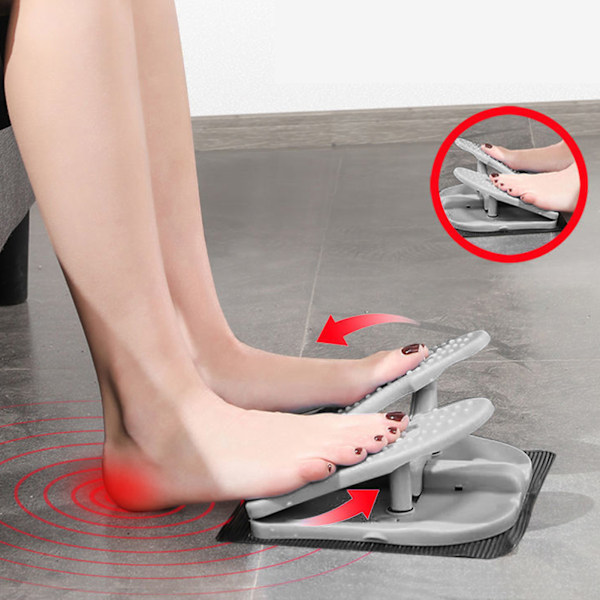 Grå Mini Fot Stepper Maskin, Tyst Vikbar Under-Bords Ben Tränare, Förstärkt Nylon, Mini Stepper Tränare för Hemmakontor Träning, Justerbar Storlek