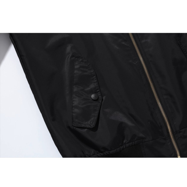 Träningsjackor för män Långärmade kappor med hel dragkedja Enfärgad sportytterkläder med fickor Fall Oversize jacka black XXL
