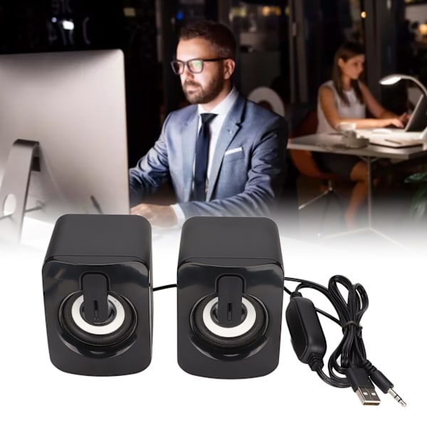 Mini Stereo Datorhögtalare USB-driven Trådbunden Liten Klar Basljud för Desktop PC Laptop