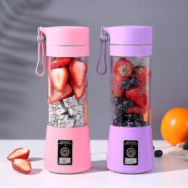 Blender Smoothie Maker, personlig blender med 6 blad i rostfritt stål (hs) Purple