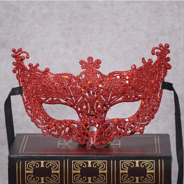 Venedig Sexig Golden Fox Mask Maskeraddräkt Dansmask red