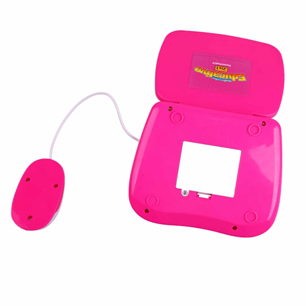 Barnens Utbildningslaptop med Engelska Spanska Musikfunktion Interaktiv Lärande Maskin för Barn, Rosa Färg, Hållbar Design för Säker Lek