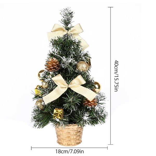 Mini Konstgjort Julgran 40cm LED-belyst Juldekoration Bordsgran för Juldagens Dekoration