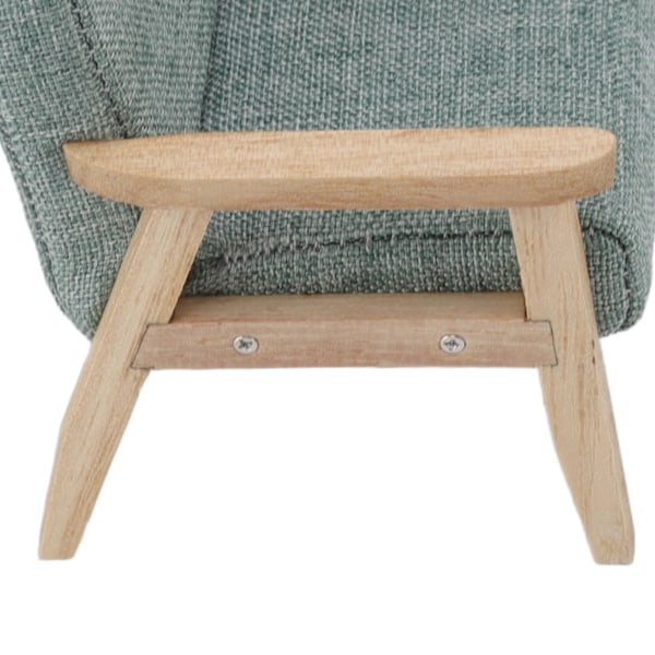 1:12 Skalmodell Japansk Stil Miniatyr Soffa, Grågrön Tyg Fåtölj, Enstaka Vardagsrums Möbel Dekoration för Miniatyr Samlare
