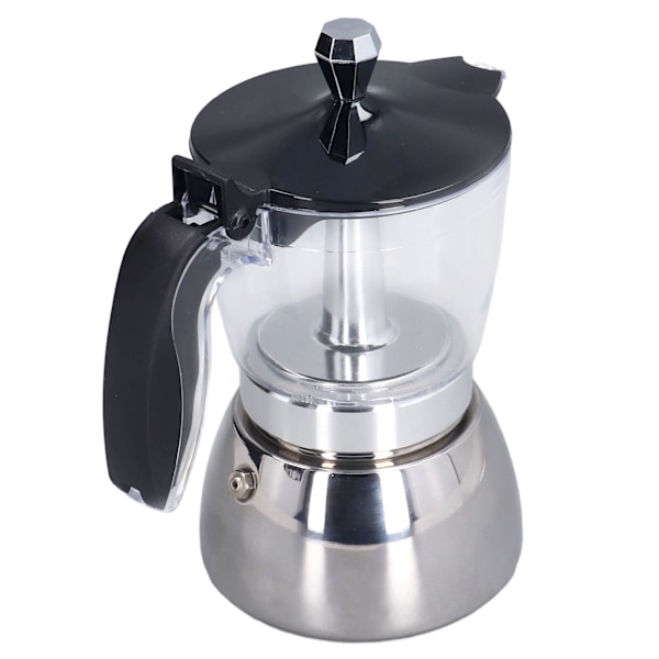 6-Kopps Koka-Kaffe Maker Klar ABS Moka Kanne Rostfritt Stål Kaffe Maker för Hemmakontor