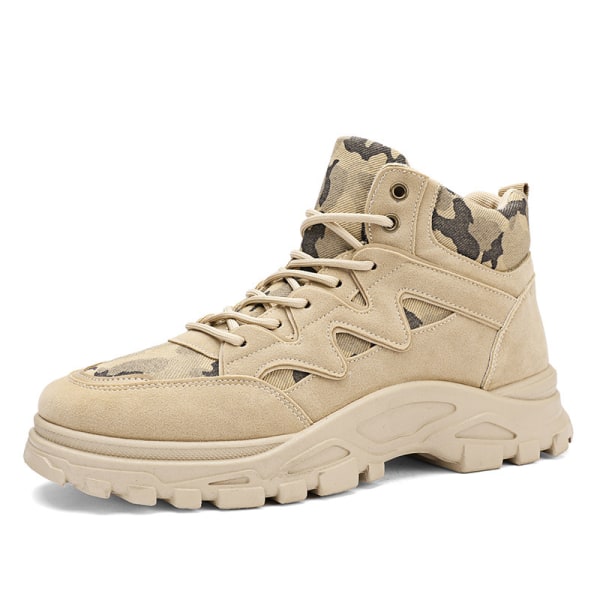 Män Arbetsstövlar Skyddsskor Anti-Puncture Safety Boot Work Ståltå Skor Desert Combat Boots beige 40