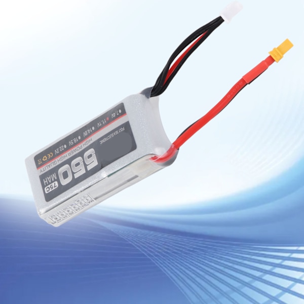 RC Litium Polymer Lipo Batteri 3S 11.1V 550mah 75C Stabil XT30 Kontakt för RC Helikopter, 60x32x17mm Kompakt Design