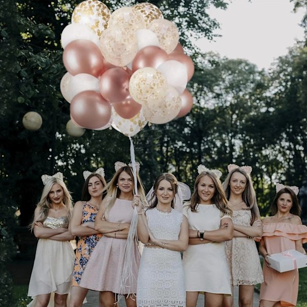 Rosa, Vita, Roséguld Latexballonger 12 tum 60 st med Paljetter, Perfekt för Födelsedagsfest Bröllopsdekorationer, Typ 7, Hållbara och Långvariga