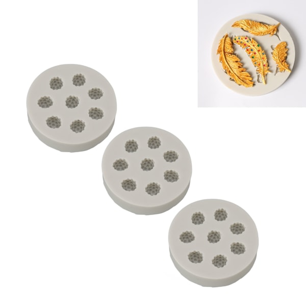 Silikonform för Tårta i Hallonform, 3-pack, Flexibel Mjuk Grå DIY Bakform för Enkel Avformning, Perfekt för Marsipan, Choklad och Tårta Dekoration