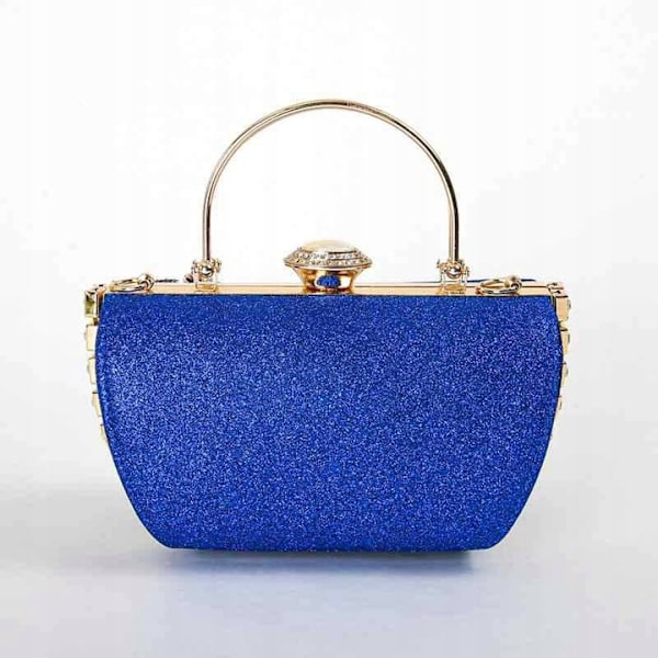 Princess Väska Hårdvara Diamant Blomma Dekoration Kväll Hög Temperament Elegant Praktisk Handväska blue