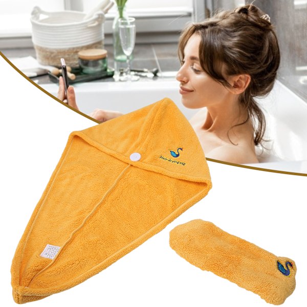 Hårhanddukswrap och pannbandssats, Gul, Absorberande Hårhandduk med Ansiktsrengöringsband för Kvinnor och Män, Snabbtorkande Hårwrap