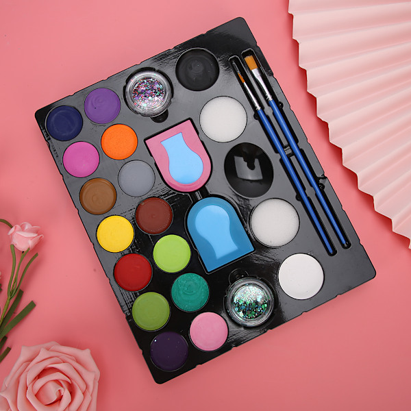 Ansiktsmålning Set för Barn, Glitterpulver och Kroppsmålning Pigment Kit för Barns DIY Kosmetik, Konst och Hantverk Verktygsset
