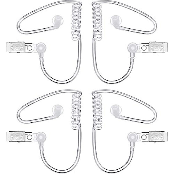 4-pack Spy Öronproppar Leksaker Säkerhetsheadset Öronpropp Agent Spy Öronpropp Kostymrekvisita Snap On Ersättningsakustisk Slang För 2-vägs Radio Audioheadset