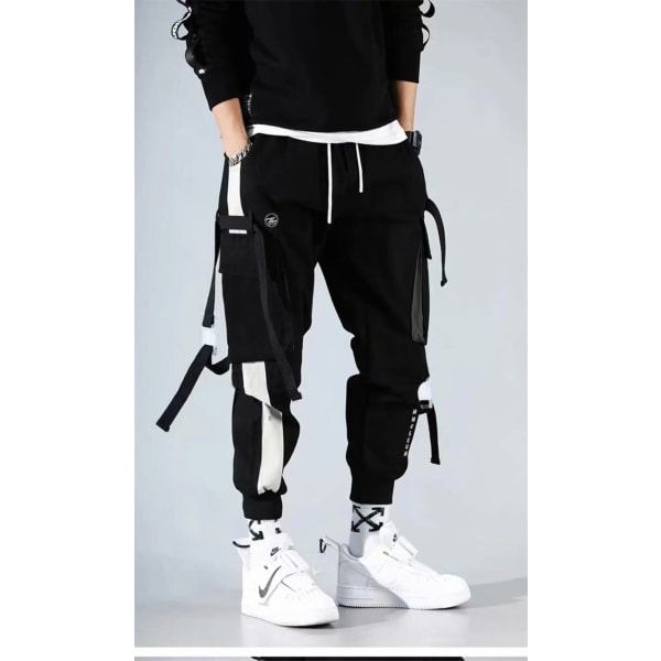 Hip Hop byxor Lös joggingbyxor för män med print Streetwear Harem Byxor Kläder Ankellängd Byxor Harajuku Sport Casual L
