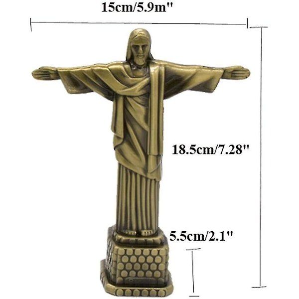 1 st 18 cm Metallisk Brasilien Kristus Frälsaren Jesus Figur Staty Kristus Frälsaren Jesus Kristus Staty Katolsk Gåva Heminredning copper