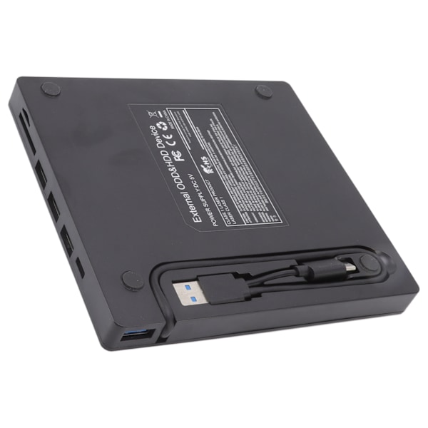 Ultratunn 6-i-1 Extern DVD-enhet USB3.0 Typ C för Laptop Dator, CD DVD-brännare, Kompatibel med Windows Mac Linux