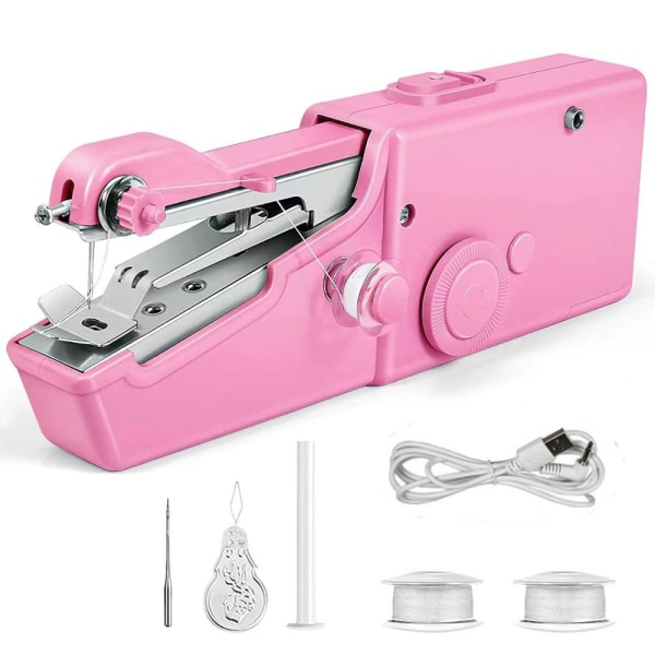 Handhållen elektrisk symaskin mini symaskin pink 21x6.5x3.5cm