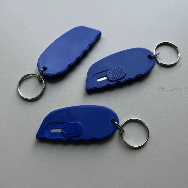 Mini Krympplastlådöppnare Brevskärare Mini Safety Blade Lådöppnare (10st) Blue