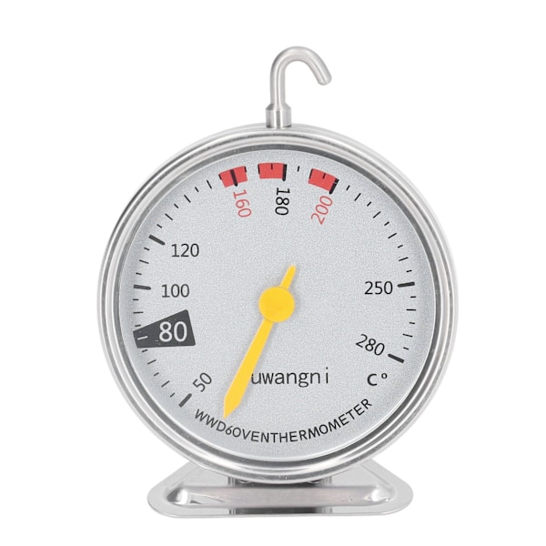 Ugnstermometer i rostfritt stål med hög precision, 50-280C Livsmedelsklassad kökstermometer, Hängande urtavla lätt att läsa, Hög temperaturbeständig