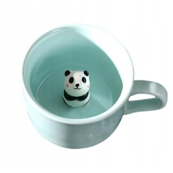 Mugg Tecknad tredimensionell sött djur kaffekopp Kreativ keramisk söt vattenkopp med lock