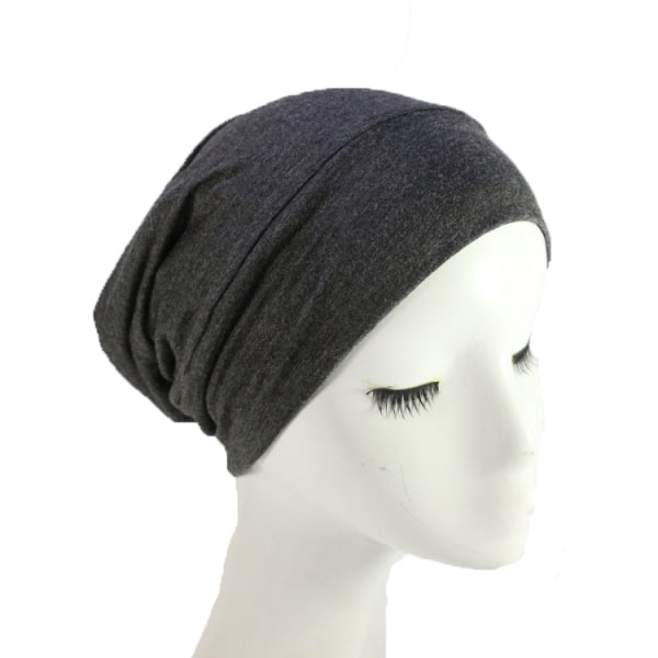 Satinfodrad Beanie, Siden Beanie Sovhatt Hårtäckande Bonnet Slouchy Beanie Natt Sovhatt Justerbar För Lockigt Svart Hår Black