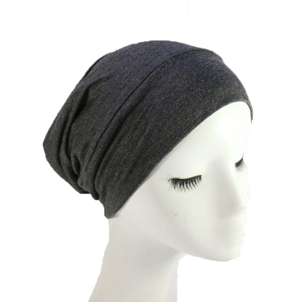 Satinfodrad Beanie, Siden Beanie Sovhatt Hårtäckande Bonnet Slouchy Beanie Natt Sovhatt Justerbar För Lockigt Svart Hår Light Gray