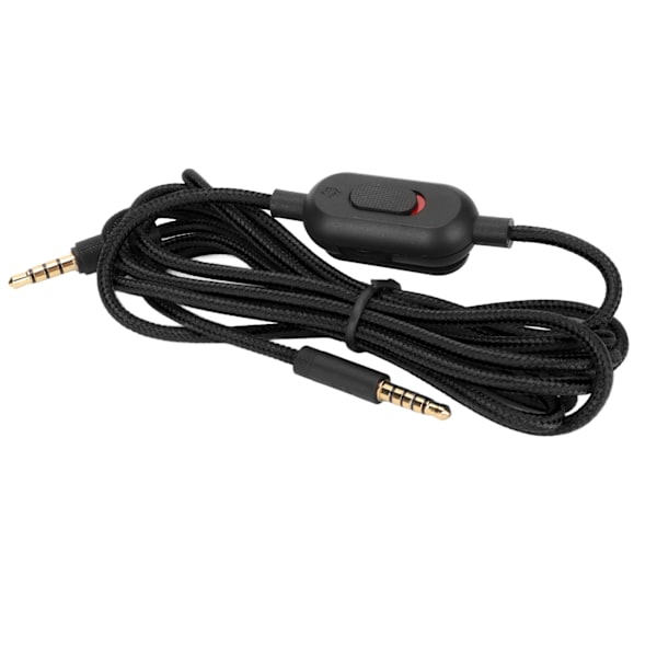 Gaming Headset-kabel med volymkontroll & mute-knapp för Logitech G Pro X G433 G233 Svart, vävd hörlurssladd med hållbar design och enkla kontroller