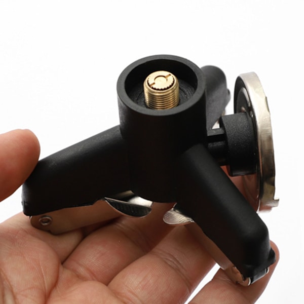 Rostfritt Stål Spis Tripod Stativ Adapter Omvandlingshuvud med Självlåsande Funktion för Utomhus Camping Vandring och Gastank Stabilisator