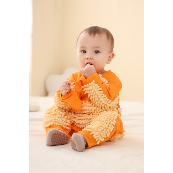 Baby baby krypkläder barnkläder i ett stycke dragkedja anti-smuts höst och vinter BLUE 90cm