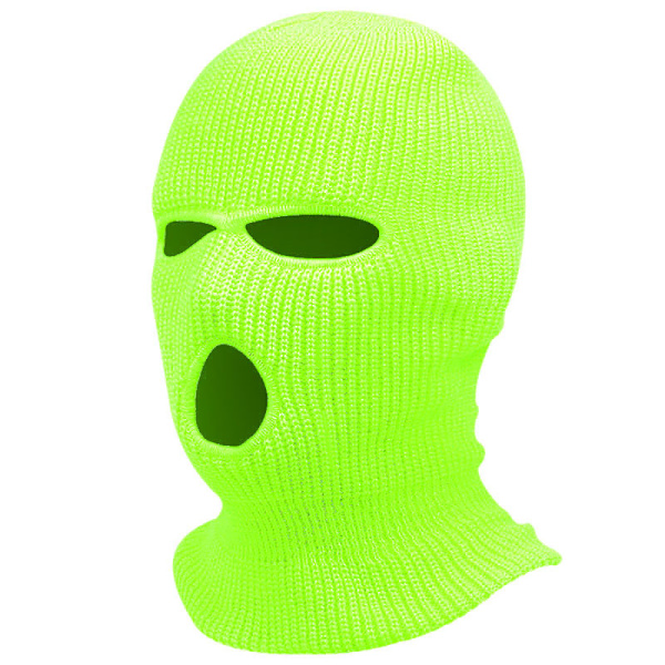 Varm Unisex Balaclava Mask med 3 Hål för Vinter Fluorescent Yellow
