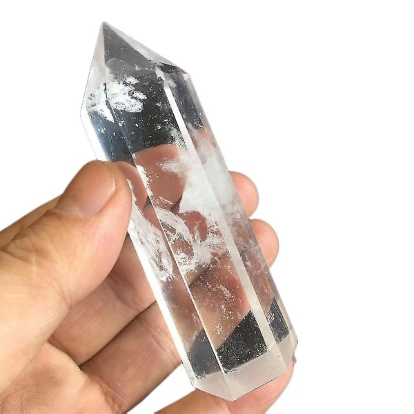 40-80 mm stor genomskinlig naturlig kvarts Crystal Point Wand Exemplar Reiki sten presenter