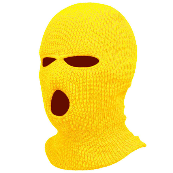Varm Unisex Balaclava Mask med 3 Hål för Vinter Yellow