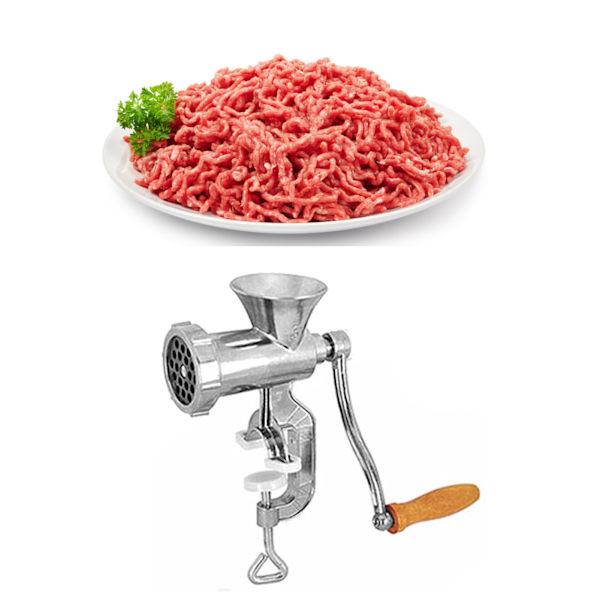 Manuell Köttkvarn med Handvev - Kök Maskin i Aluminiumlegering för Kött & Grönsaksmalning, Effektiv & Enkel att Använda