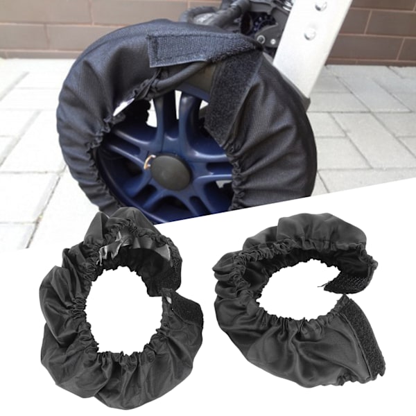 Vagn Hjulskydd 2-pack, Oxfordtyg Dammskydd Spädbarnsvagn Däckskydd för Små Hjul 12-16cm Diameter, Hållbar och Vattentät