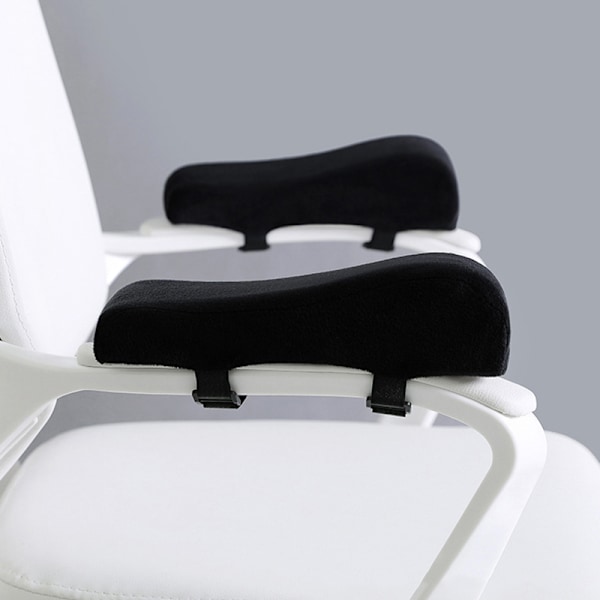 Ergonomiska Armstödsdynor för Spelstolar, Svart Flanell, Böjd Design, 6cm Fram, 3cm Bak, Armbågsstöd för Datorrullstol