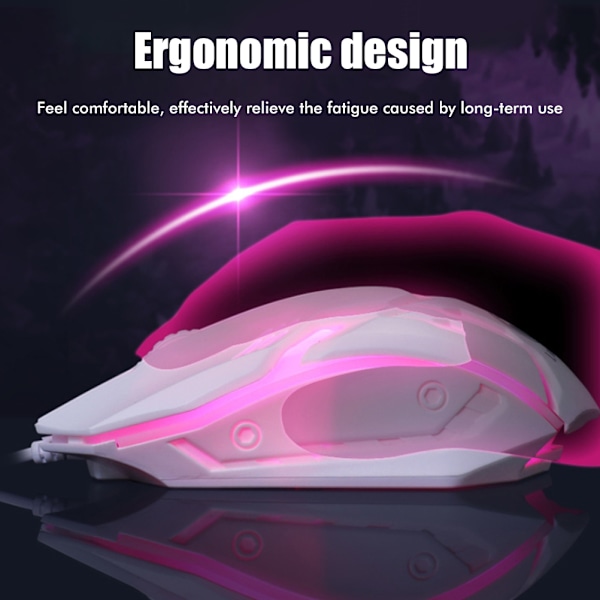 LED Gaming Keyboard och Mus Combo, Bakgrundsbelyst LED Keyboard och Mus Set, Hållbar Fast Design, Färgglada Glödande Ljus för Datorspeltillbehör