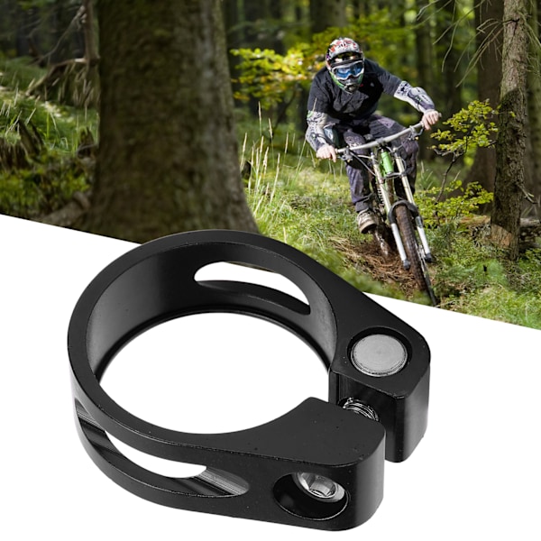 31,8 mm Cykelsadelklämma Rörklämma Aluminiumlegering Snabbspänne Cykelsadelklämma, Svart, Hållbar och Lätt Design