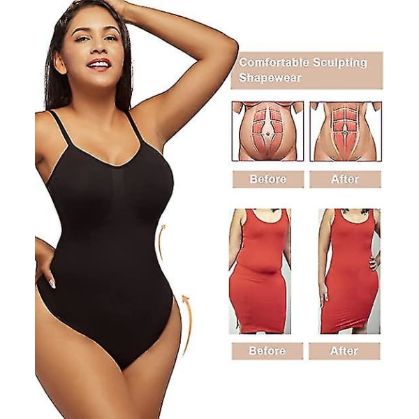 Ultra Comfy Body Shaper,,kvinnor Skulptera Body Tummy Control Shapewear Seamless Body Shaper String Stroppa Justerbara remmar , Botao L