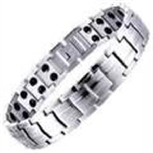 Magnetiskt Armband med Extra Stark Kraft - Artrit Smärtlindring och Karpaltunnelsyndrom Magnetiska Armband för Män Silver Oil Drop Black
