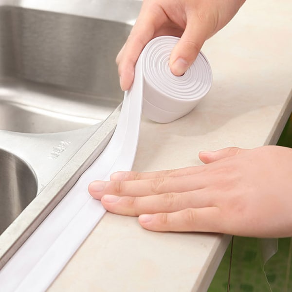 Anti-mögel vattentät tejp diskbänkar dörrar och fönster söm klistermärken toalett hörn gap klistermärken Beige 320x2.2cm