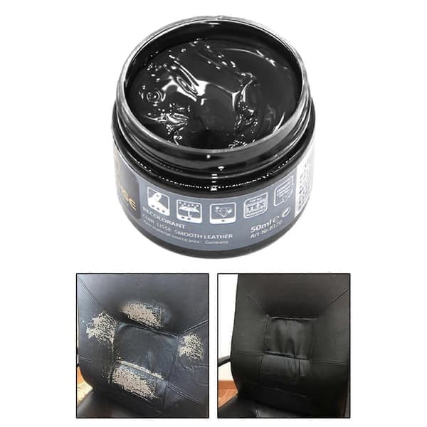 Læderfarvebalsam, Læderfarverestaurator, Læderreparationsfjerner til ridser, Læderrestaurator til sofaer, Læderfarve, Mørkegrå Dark Grey