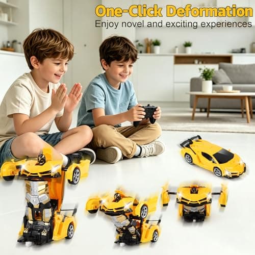 Fjernstyret bil til drenge 4-12 år, 2.4GHz RC Transformer Robot Legetøj