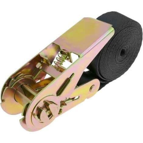 Sæt med 4 stropper med spænde, 2,5 M X 25 mm, 800 kg bæreevne Effektiv fastgørelse til byggepladser, sort