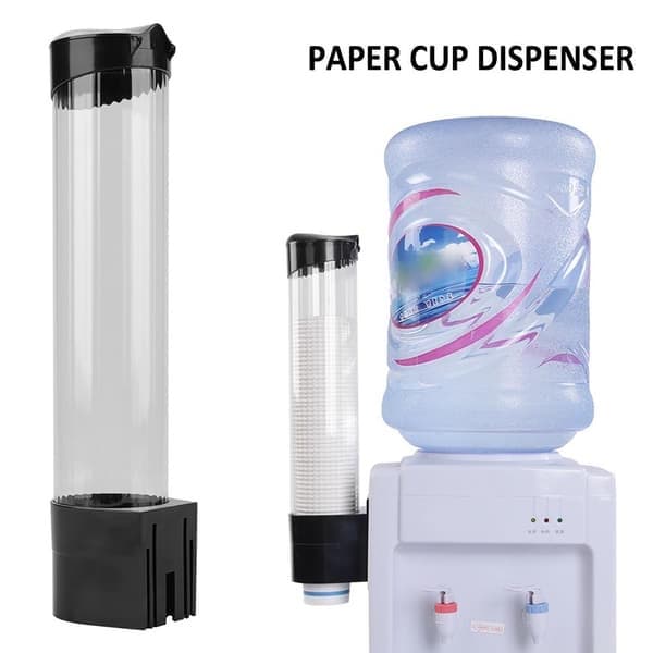 Koppdispenser for 60-80 papir-/plastkopper med én-knappsfunksjon (svart)